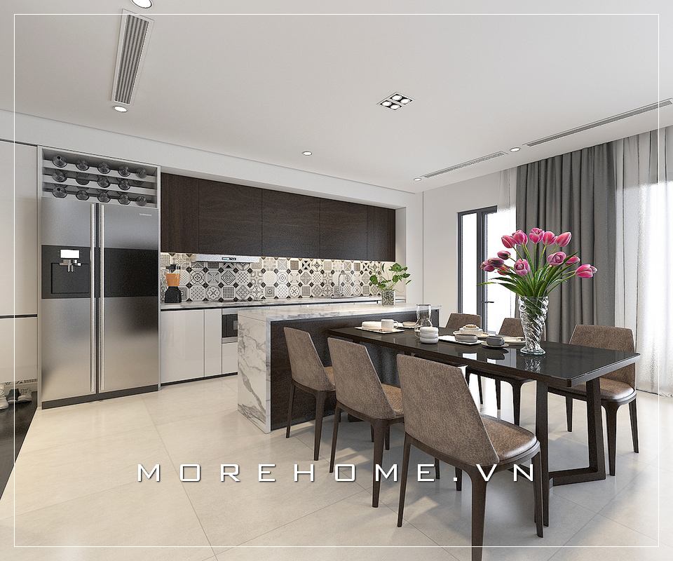 Đá ốp bàn đảo nhà phố